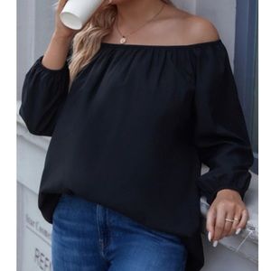 Luxe plus size off shoulder top